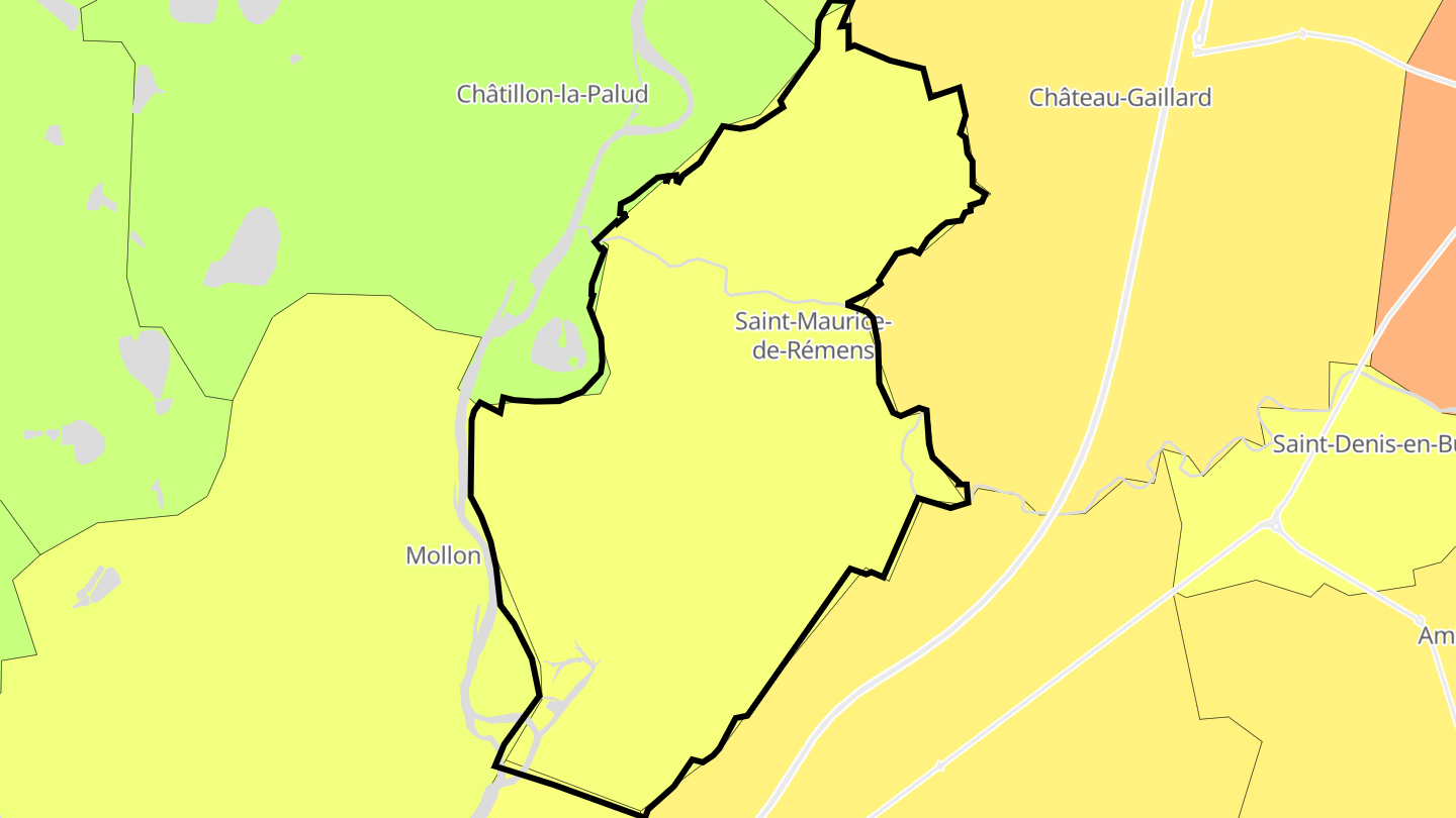 Carte des prix de l'immobilier Saint-Maurice-de-Rémens