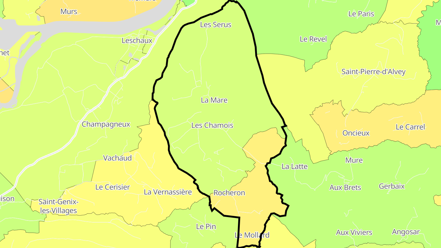 Carte des prix de l'immobilier Saint-Maurice-de-Rotherens
