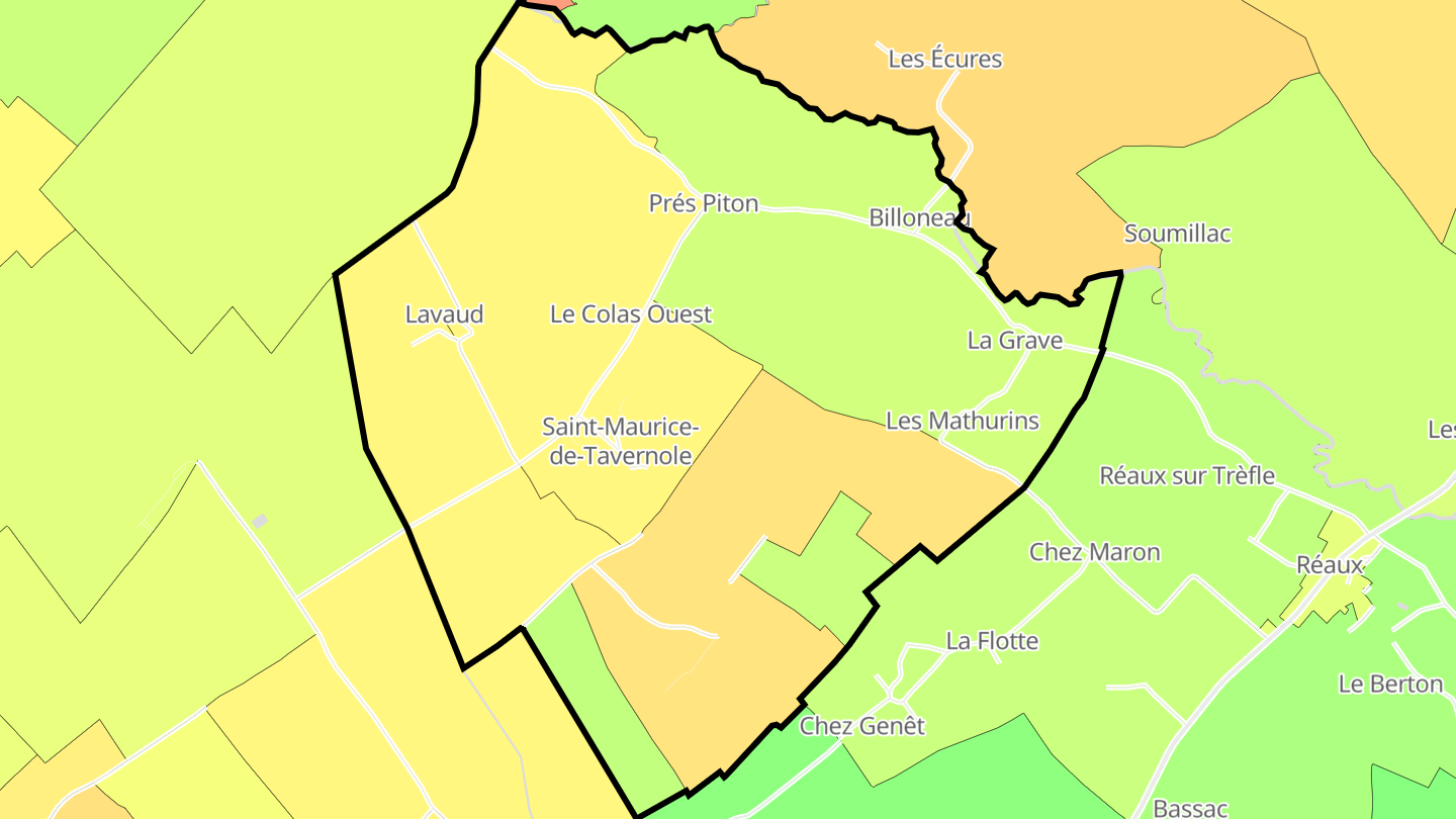 Carte des prix de l'immobilier Saint-Maurice-de-Tavernole