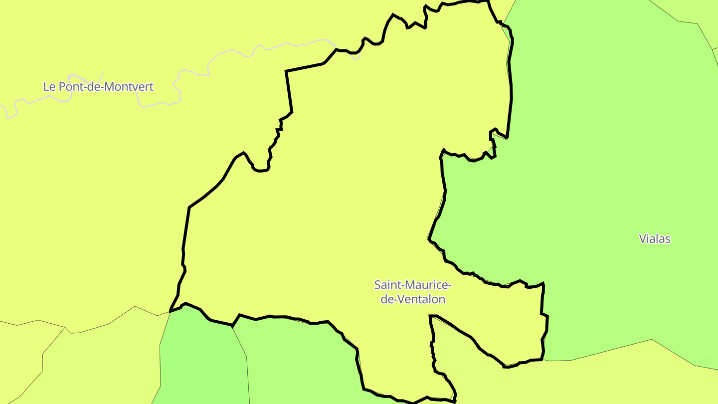 Carte des prix de l'immobilier Saint-Maurice-de-Ventalon