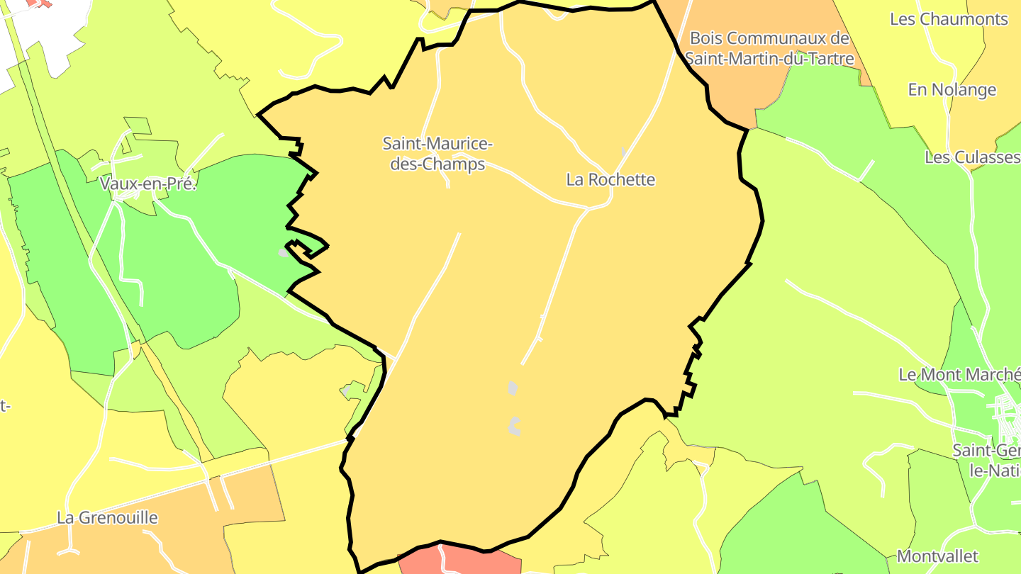 Carte des prix de l'immobilier Saint-Maurice-des-Champs