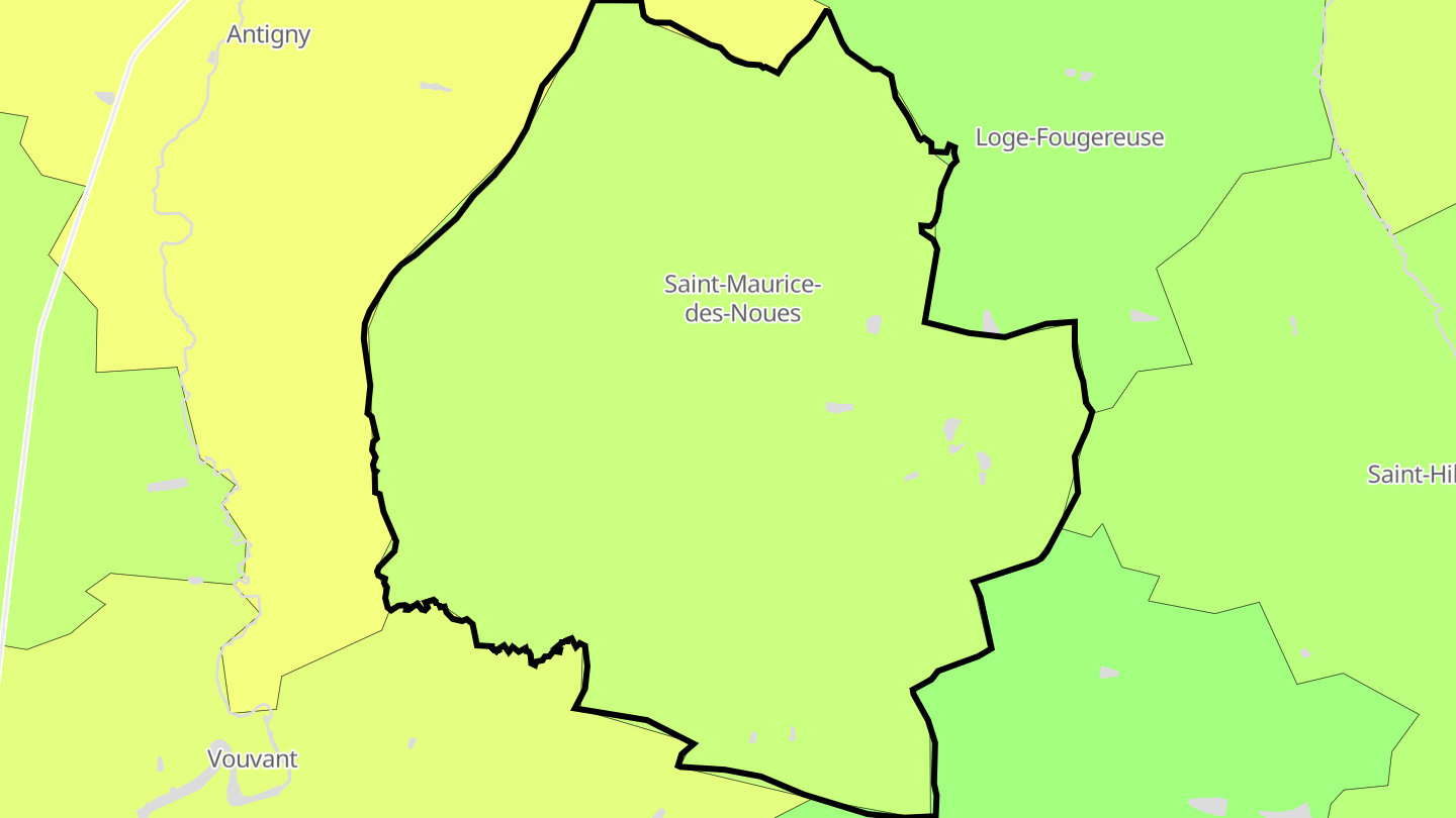 Carte des prix de l'immobilier Saint-Maurice-des-Noues