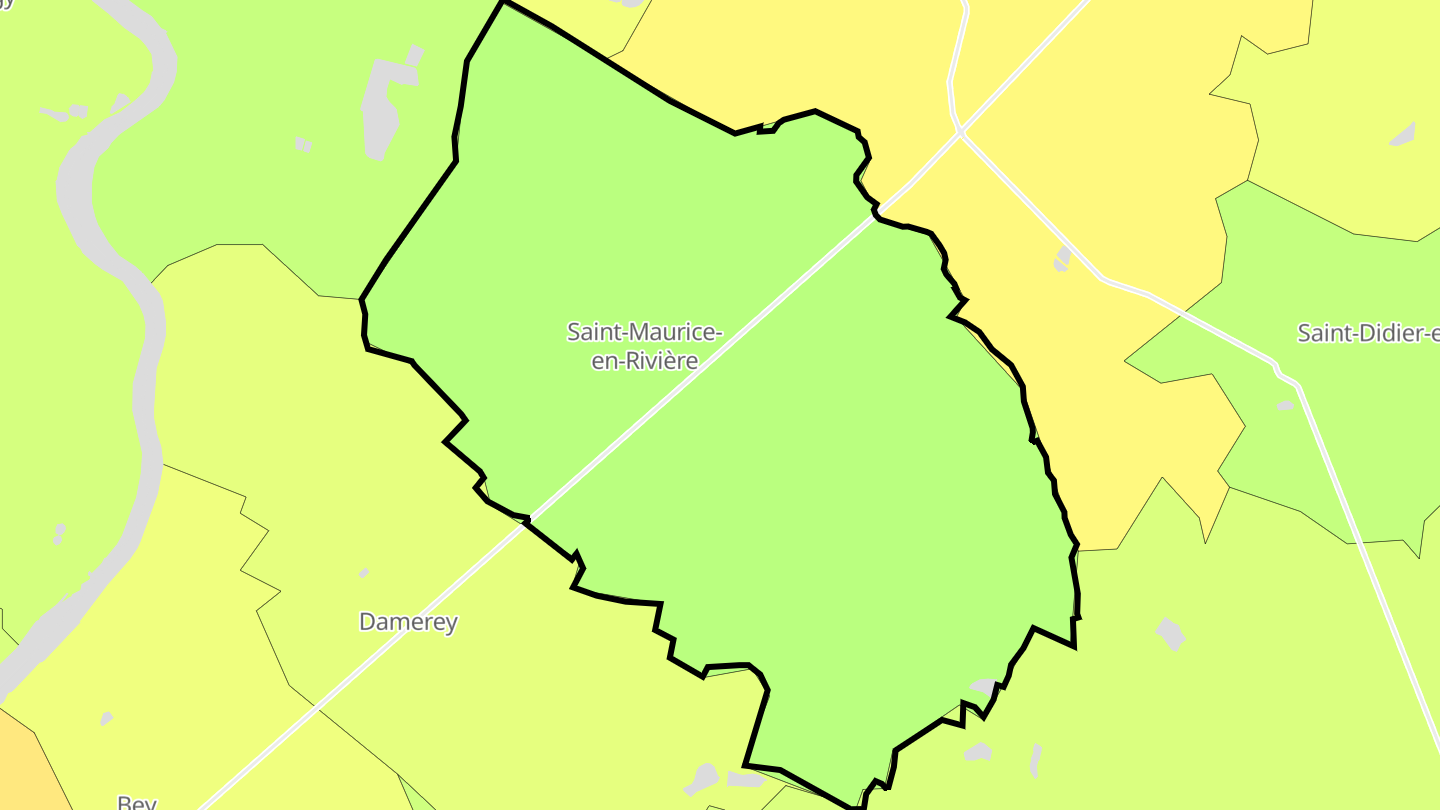 Carte des prix de l'immobilier Saint-Maurice-en-Rivière