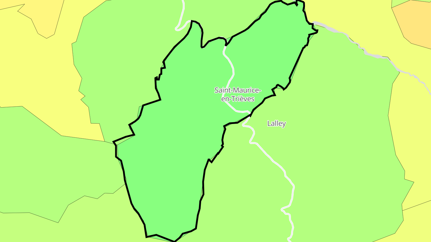 Carte des prix de l'immobilier Saint-Maurice-en-Trièves