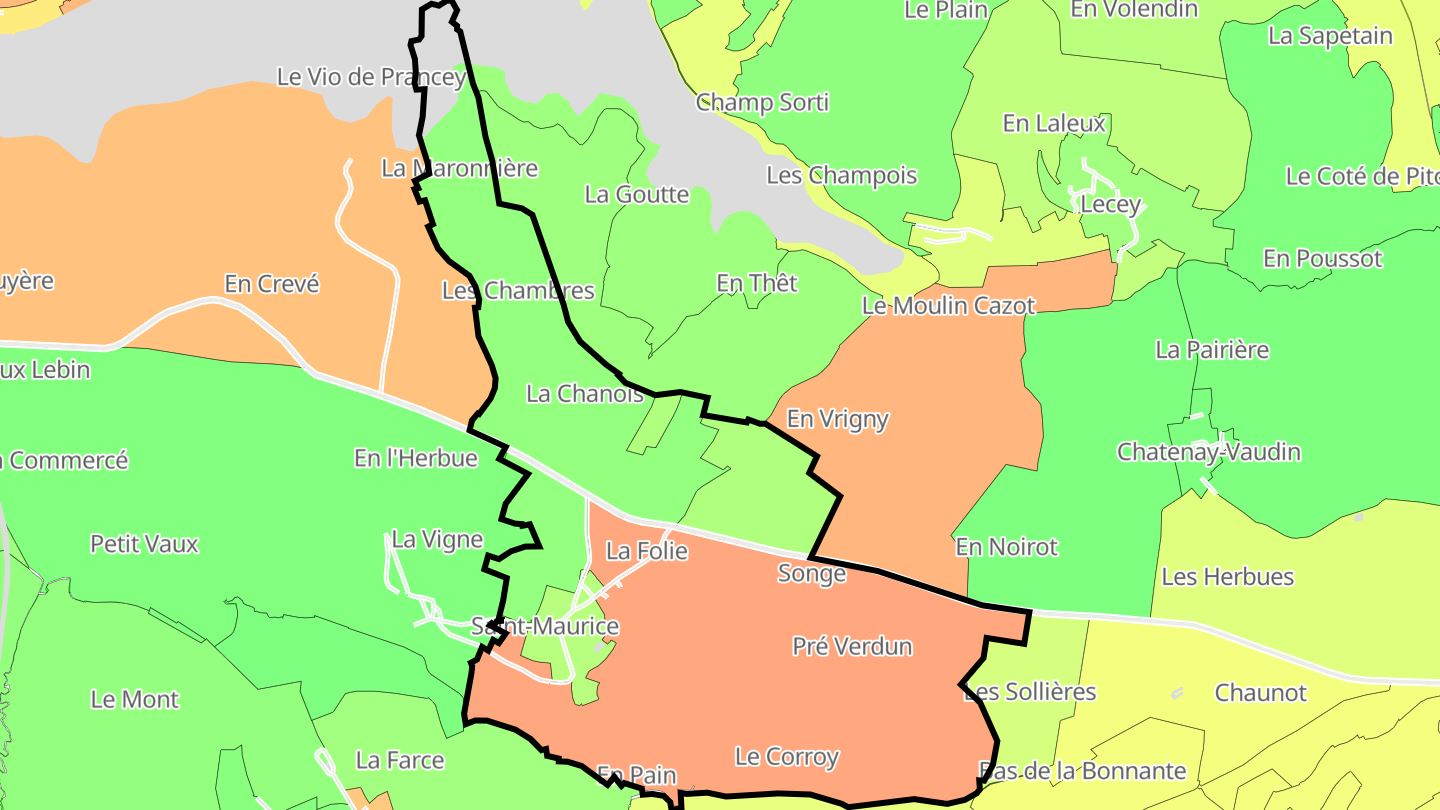 Carte des prix de l'immobilier Saint-Maurice