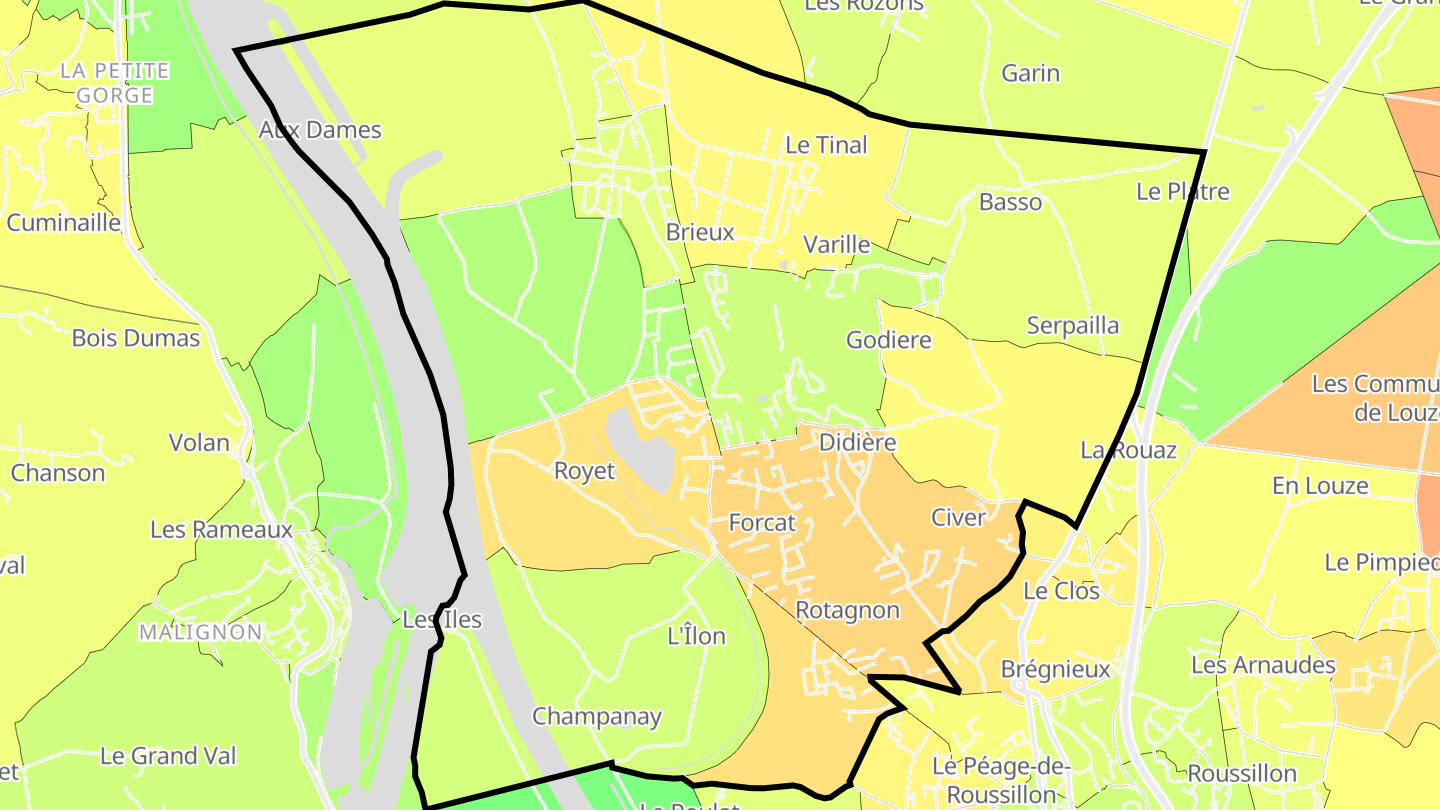 Carte des prix de l'immobilier Saint-Maurice-l'Exil