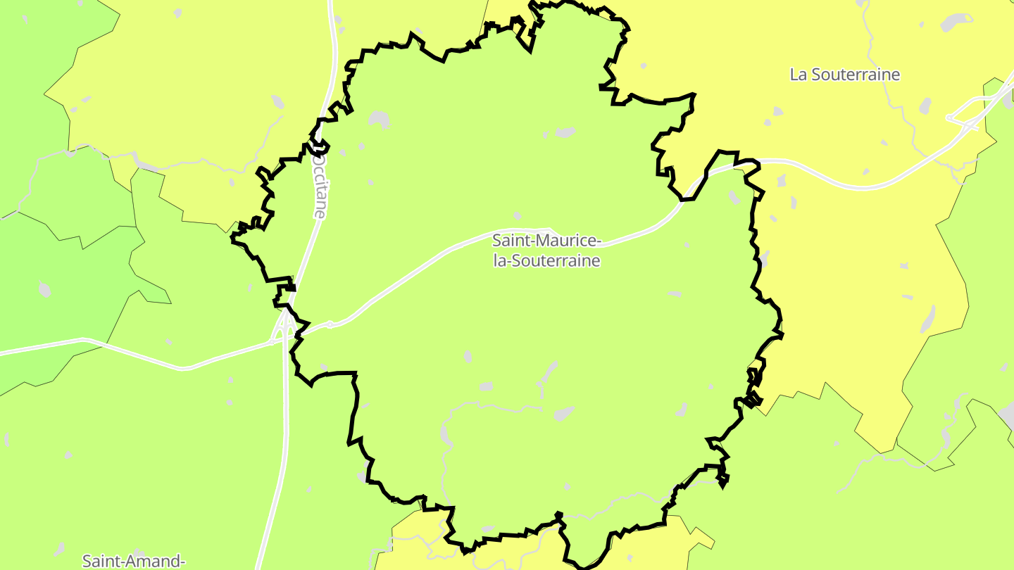 Carte des prix de l'immobilier Saint-Maurice-la-Souterraine