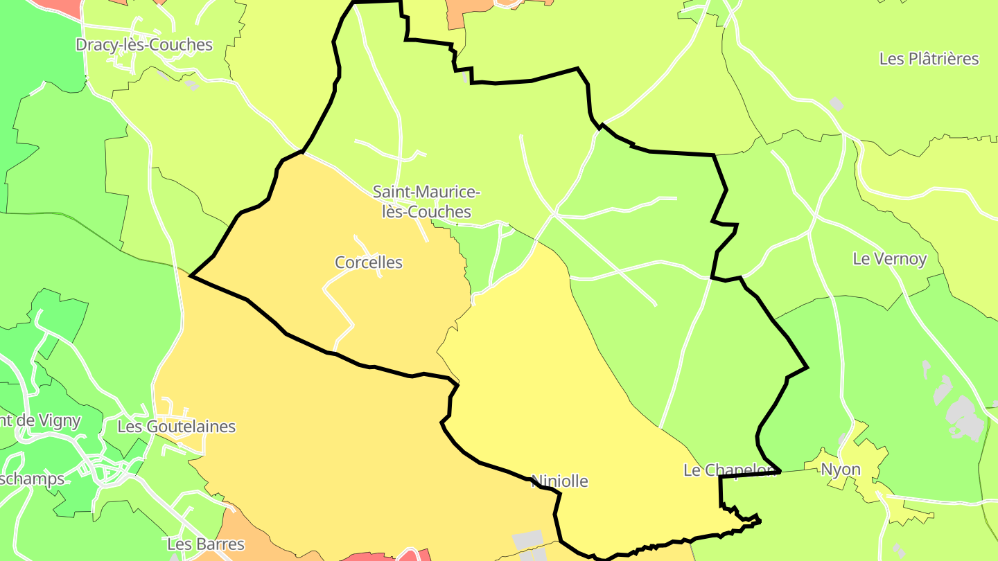 Carte des prix de l'immobilier Saint-Maurice-lès-Couches