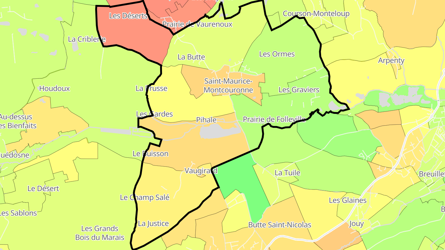 Carte des prix de l'immobilier Saint-Maurice-Montcouronne