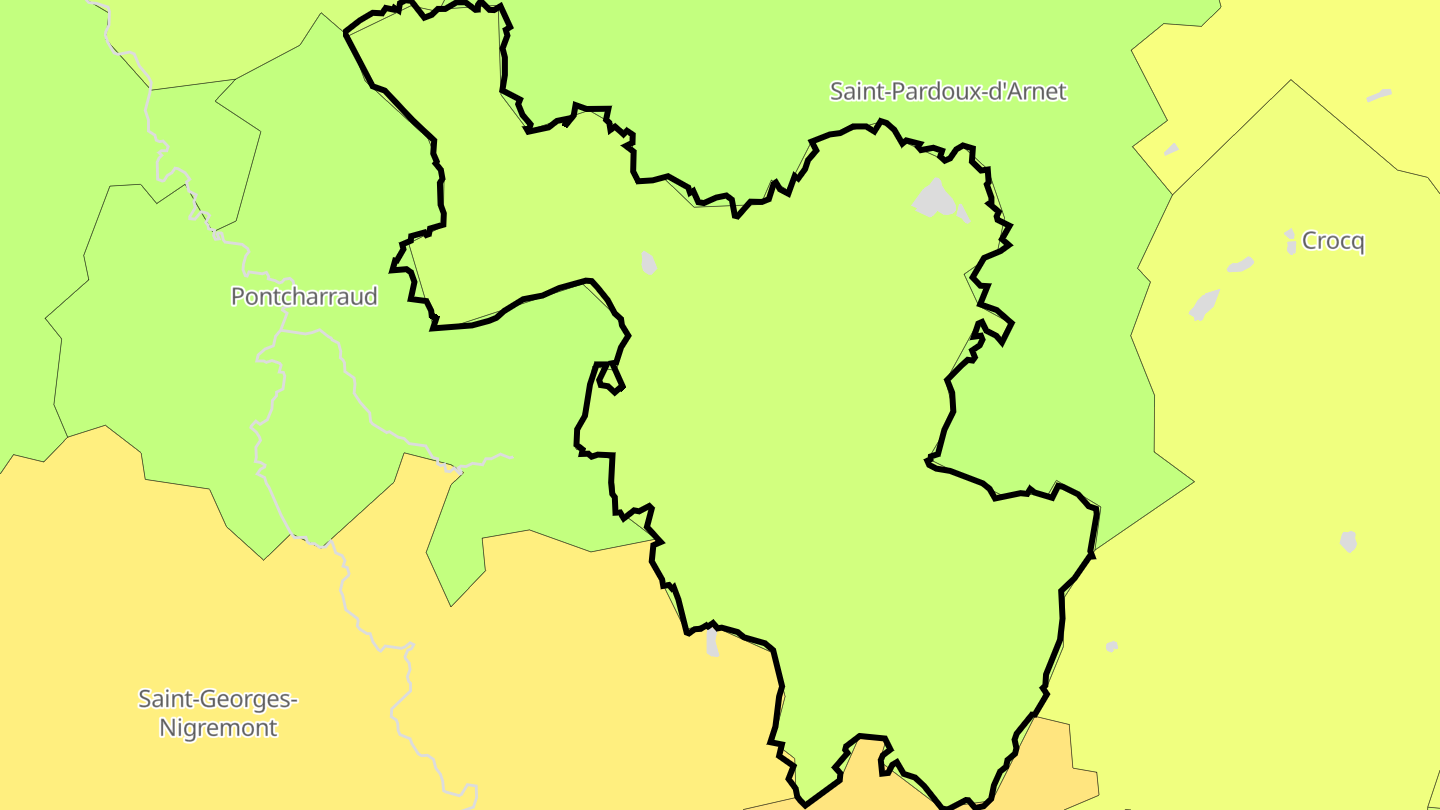 Carte des prix de l'immobilier Saint-Maurice-près-Crocq
