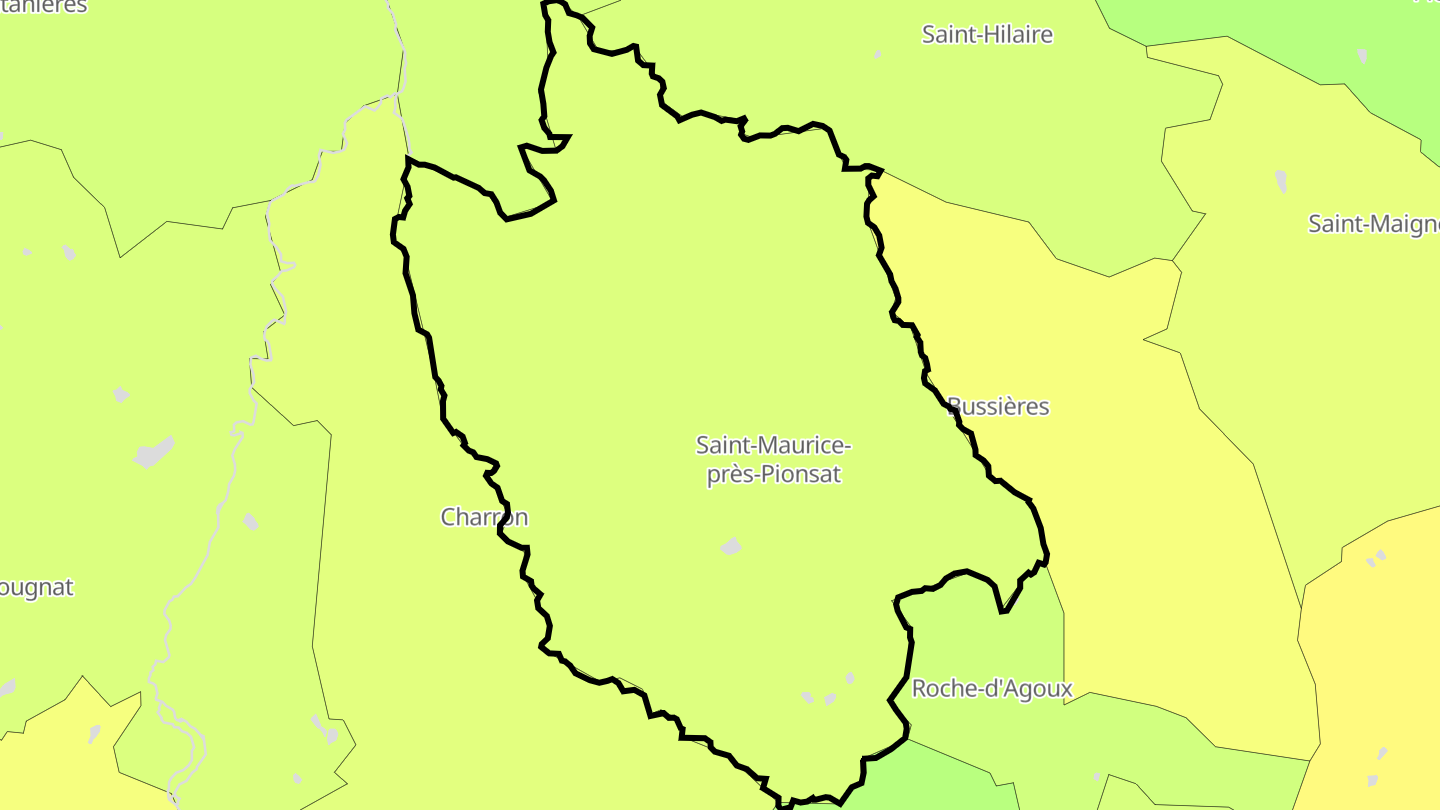 Carte des prix de l'immobilier Saint-Maurice-près-Pionsat