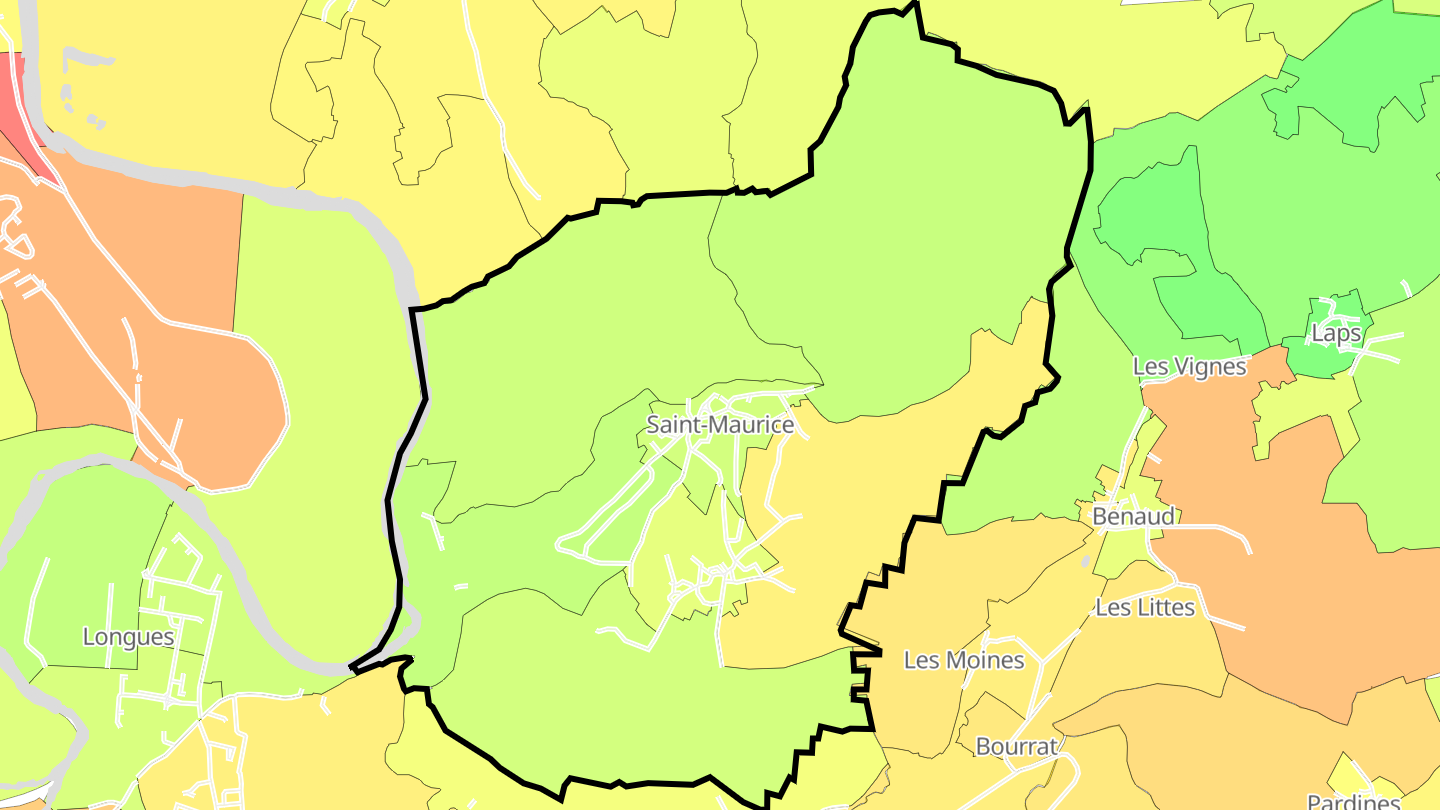 Carte des prix de l'immobilier Saint-Maurice