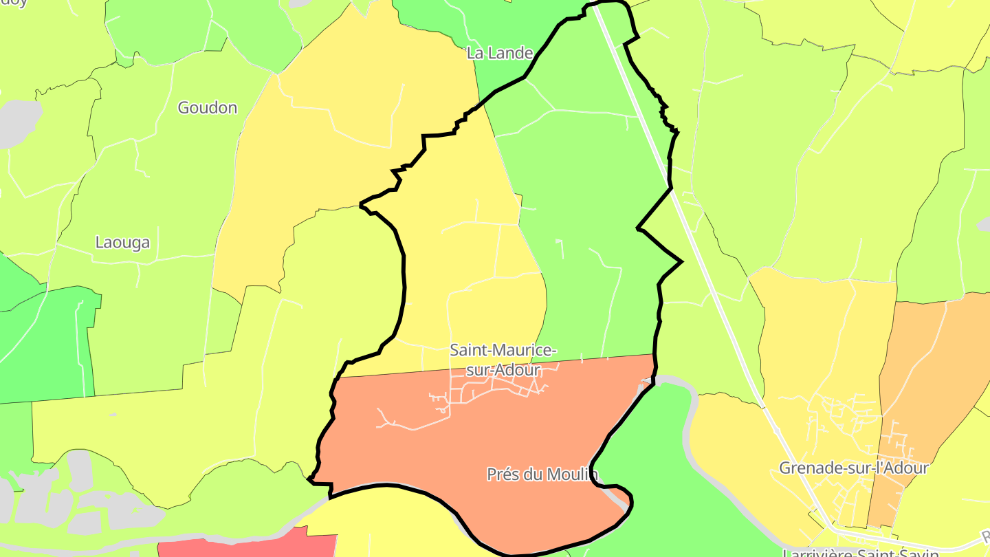 Carte des prix de l'immobilier Saint-Maurice-sur-Adour