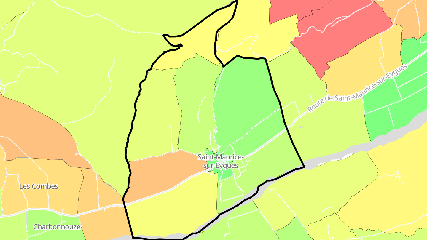 Carte des prix de l'immobilier Saint-Maurice-sur-Eygues