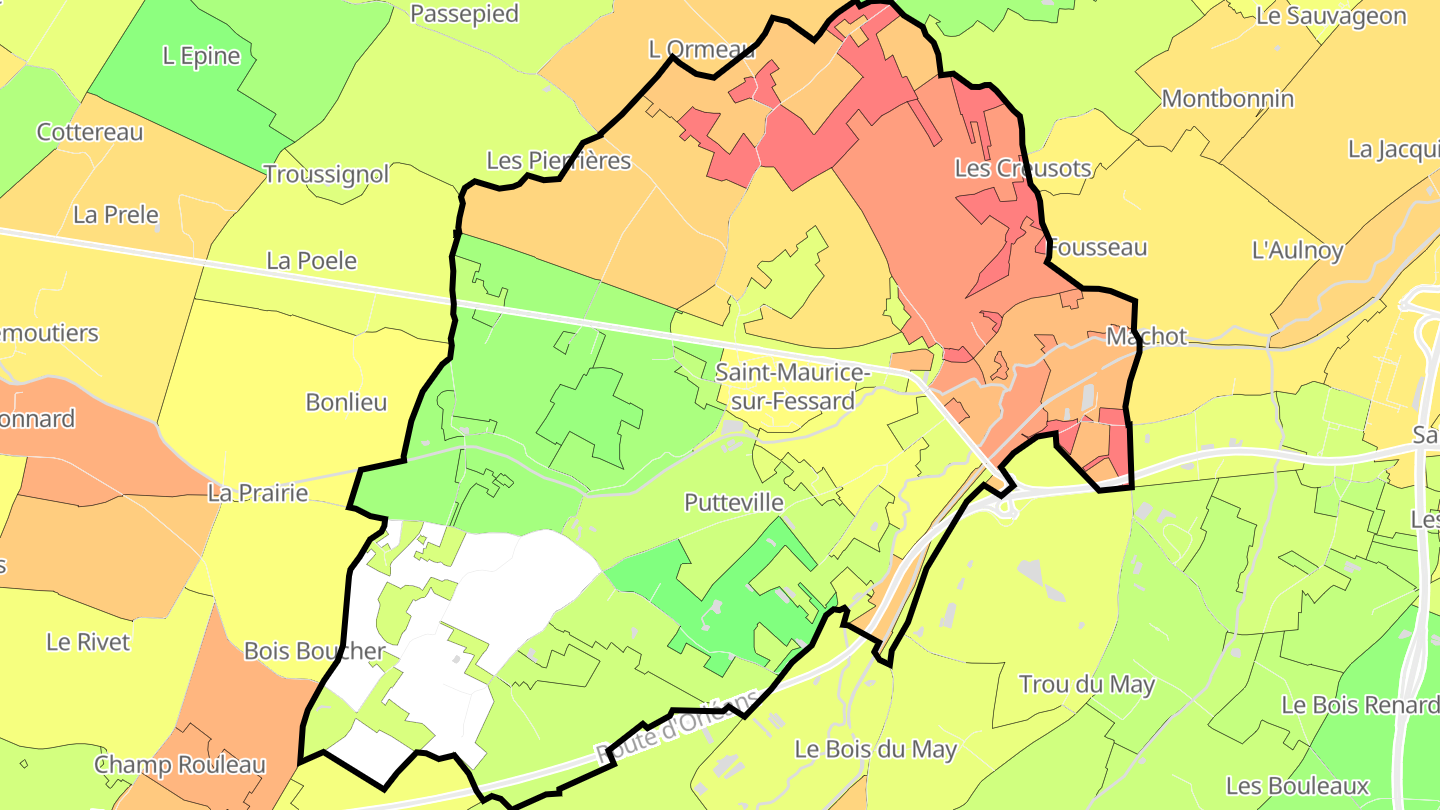 Carte des prix de l'immobilier Saint-Maurice-sur-Fessard