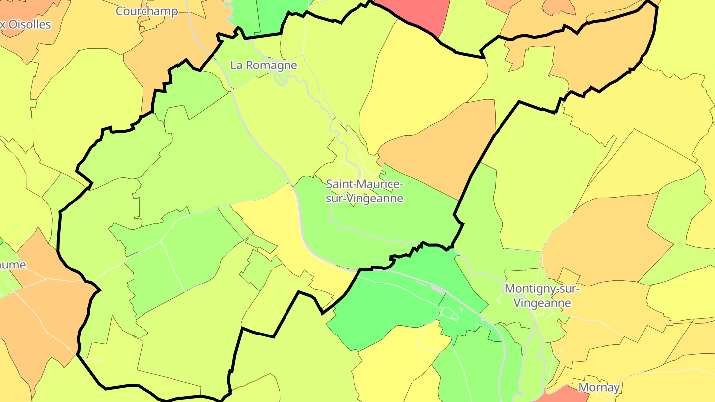 Carte des prix de l'immobilier Saint-Maurice-sur-Vingeanne