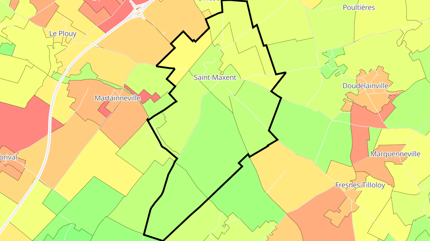 Carte des prix de l'immobilier Saint-Maxent