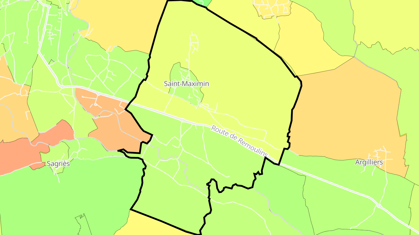 Carte des prix de l'immobilier Saint-Maximin