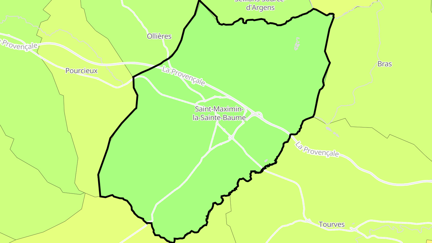 Carte des prix de l'immobilier Saint-Maximin-la-Sainte-Baume