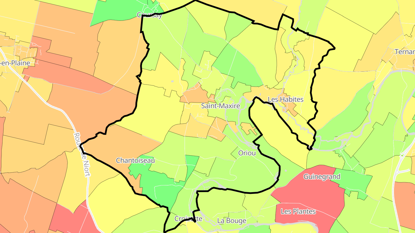 Carte des prix de l'immobilier Saint-Maxire