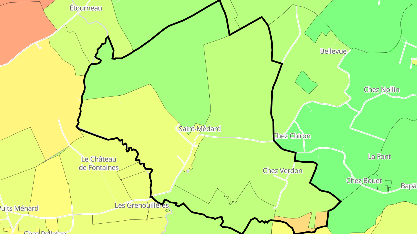 Carte des prix de l'immobilier Saint-Médard