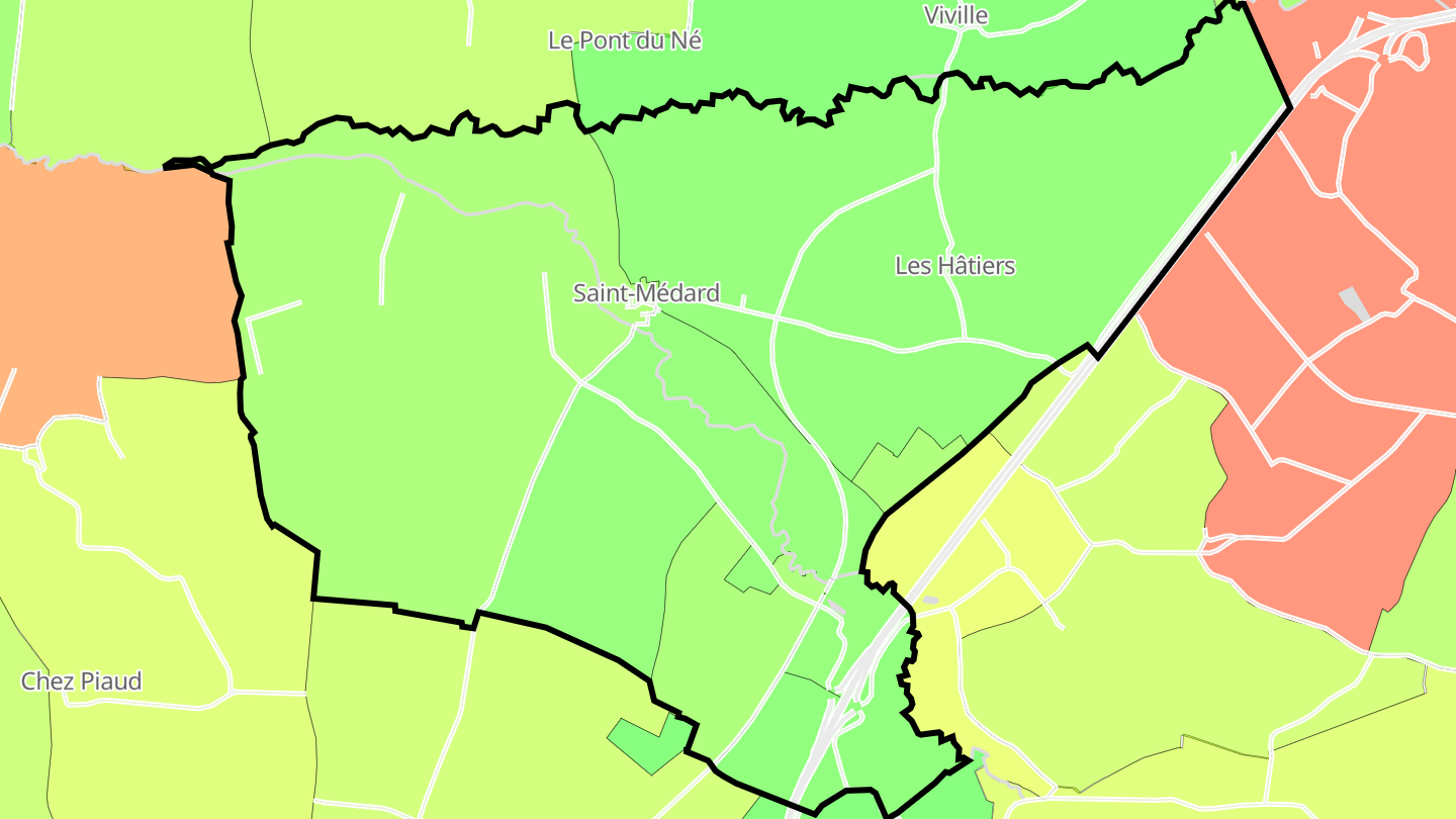 Carte des prix de l'immobilier Saint-Médard