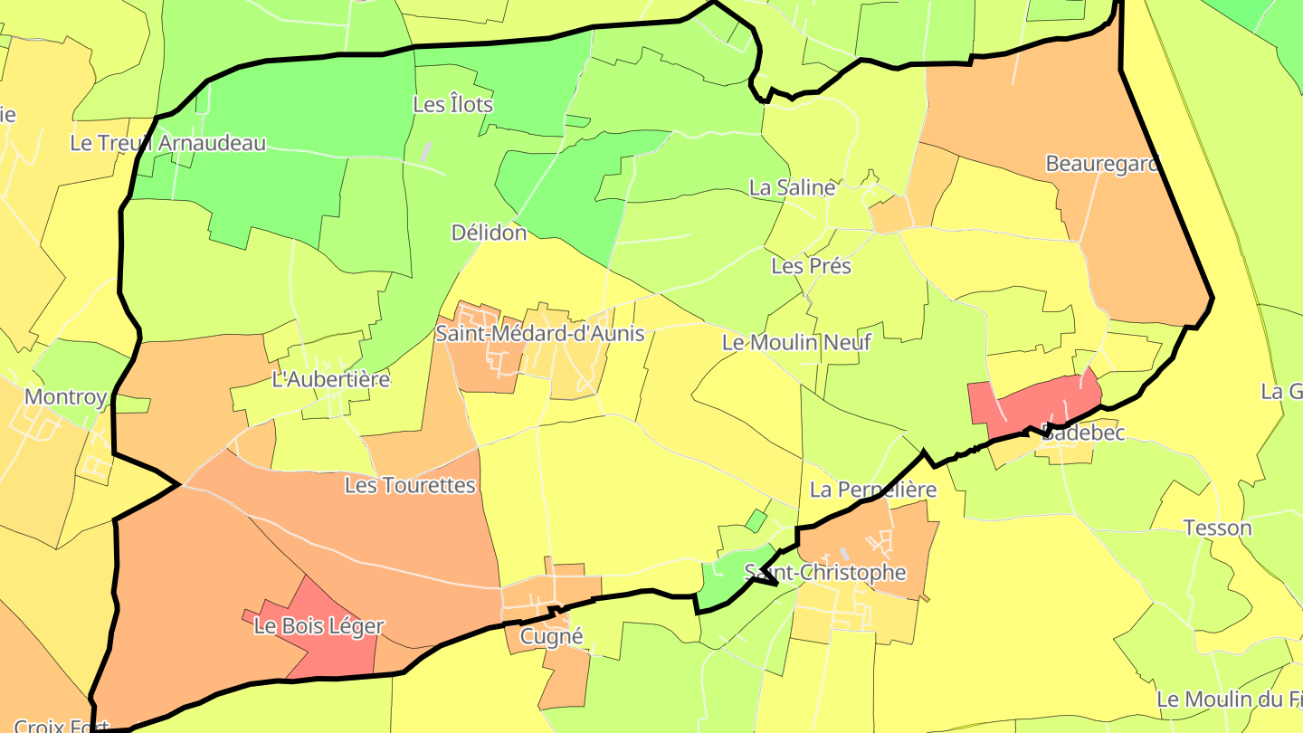 Carte des prix de l'immobilier Saint-Médard-d'Aunis