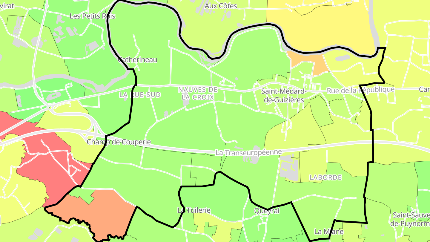 Carte des prix de l'immobilier Saint-Médard-de-Guizières