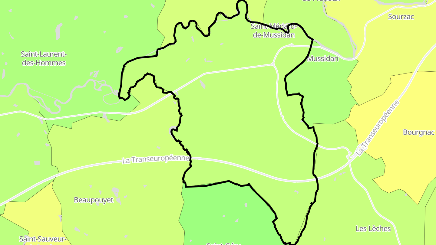 Carte des prix de l'immobilier Saint-Médard-de-Mussidan