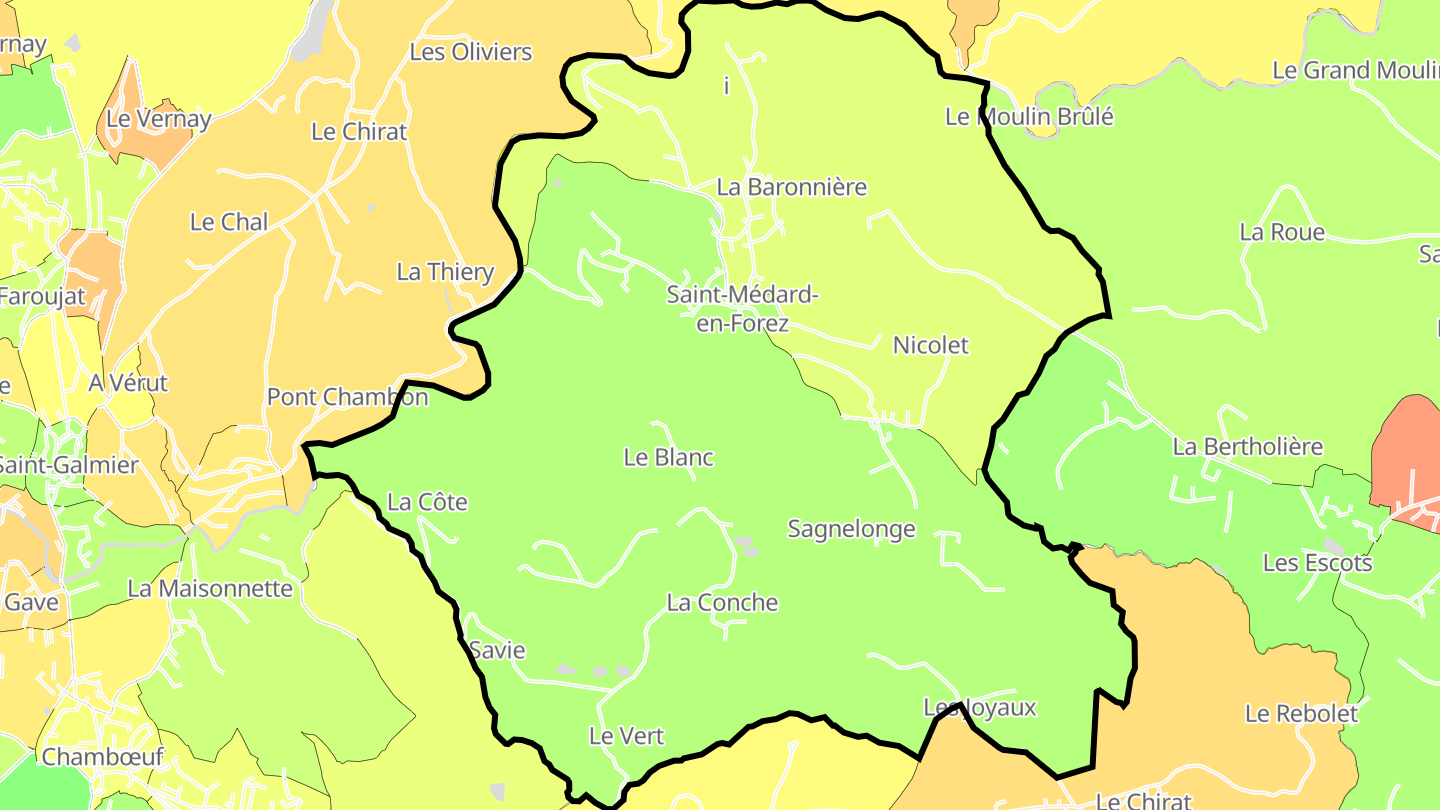 Carte des prix de l'immobilier Saint-Médard-en-Forez
