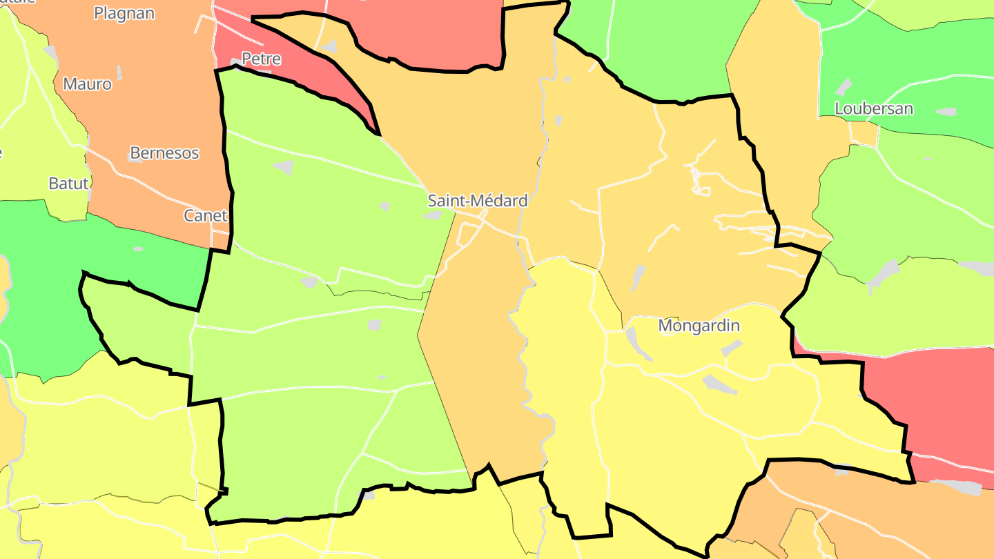 Carte des prix de l'immobilier Saint-Médard