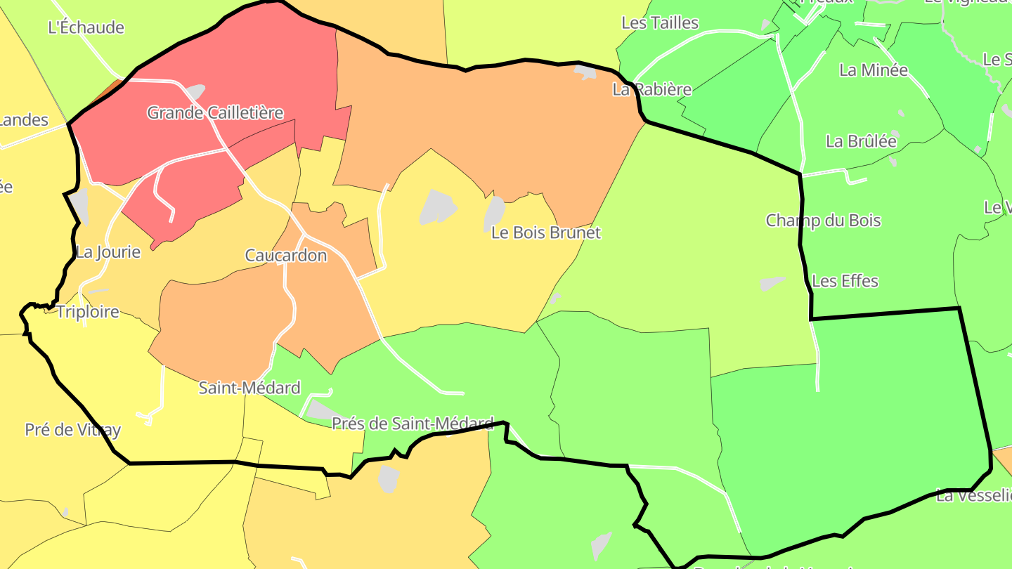 Carte des prix de l'immobilier Saint-Médard