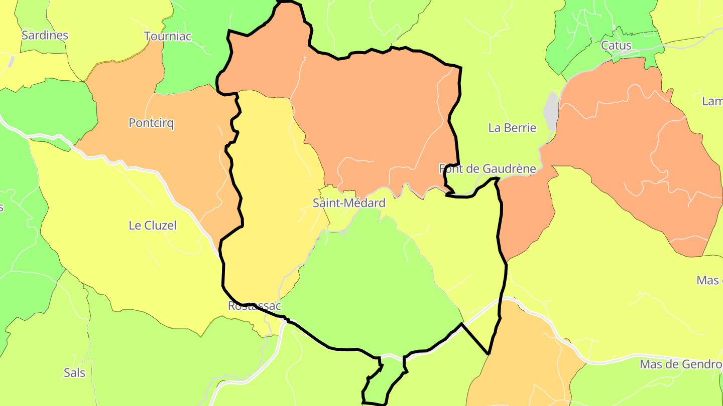 Carte des prix de l'immobilier Saint-Médard