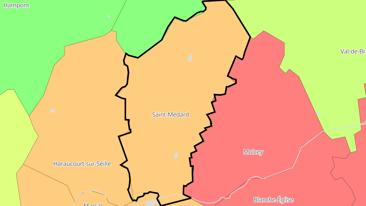Carte des prix de l'immobilier Saint-Médard