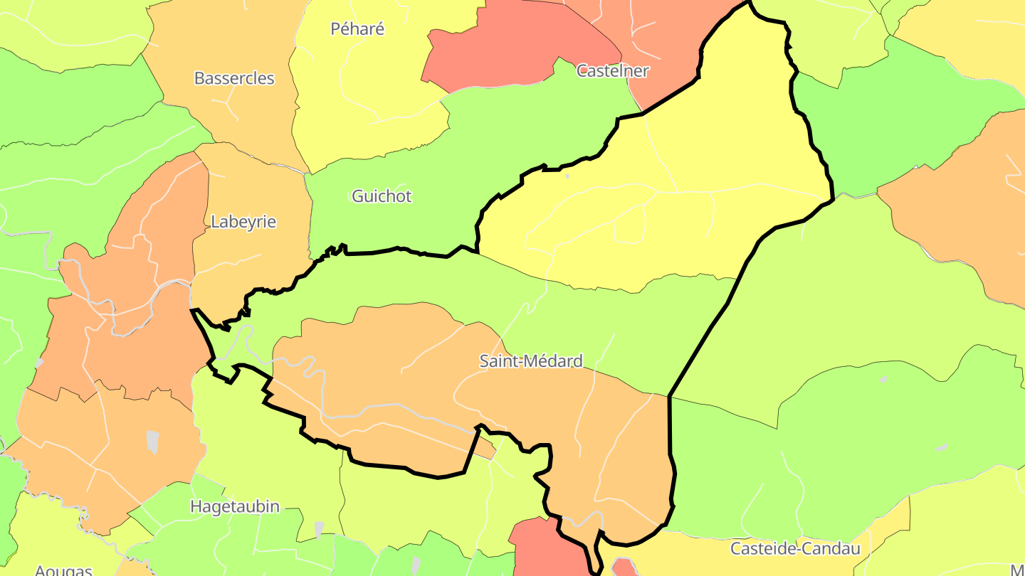 Carte des prix de l'immobilier Saint-Médard