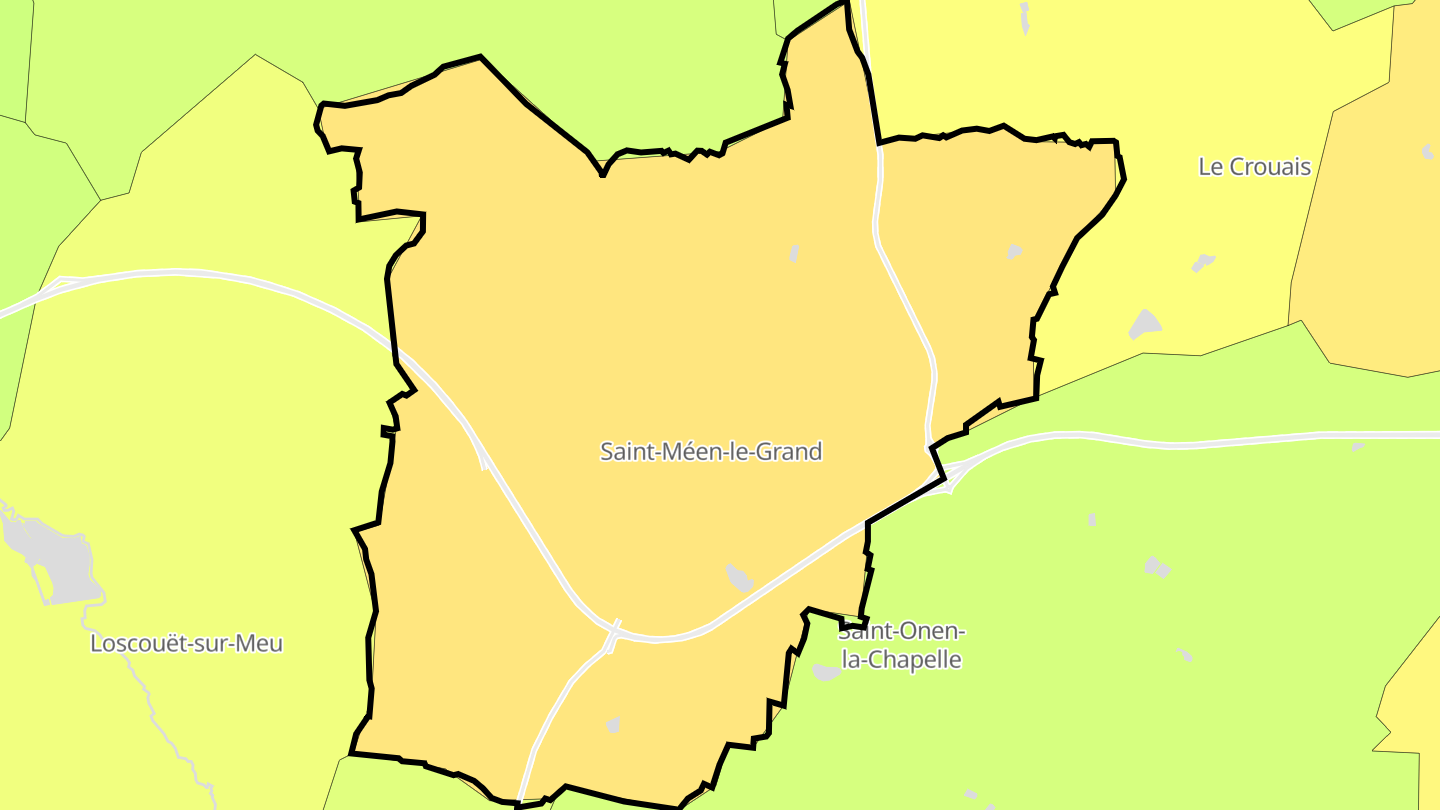 Carte des prix de l'immobilier Saint-Méen-le-Grand