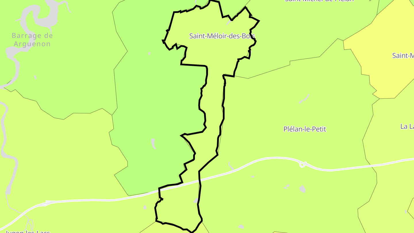 Carte des prix de l'immobilier Saint-Méloir-des-Bois