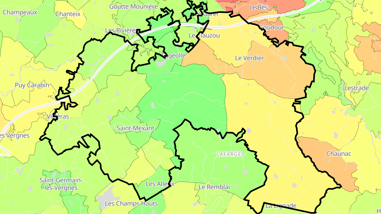 Carte des prix de l'immobilier Saint-Mexant