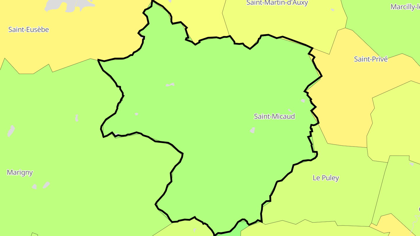 Carte des prix de l'immobilier Saint-Micaud
