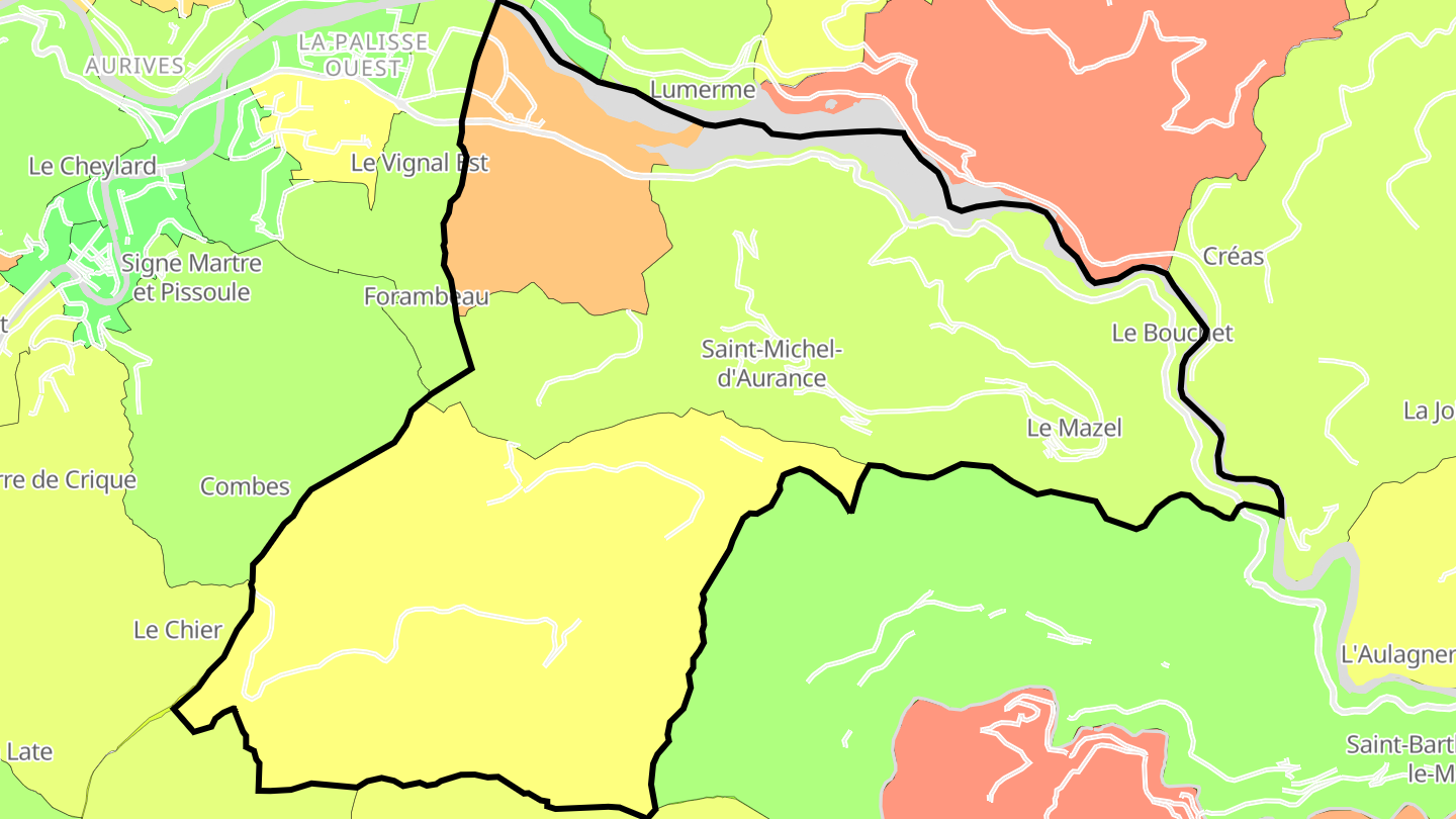 Carte des prix de l'immobilier Saint-Michel-d'Aurance