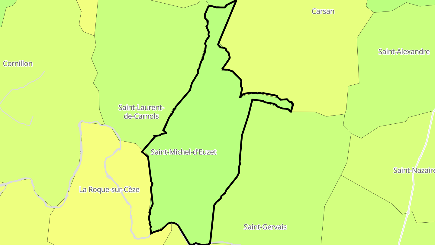 Carte des prix de l'immobilier Saint-Michel-d'Euzet