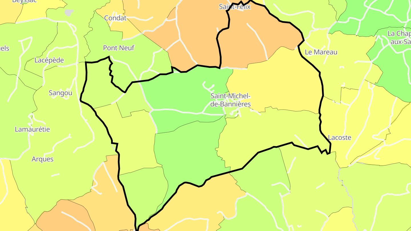 Carte des prix de l'immobilier Saint-Michel-de-Bannières