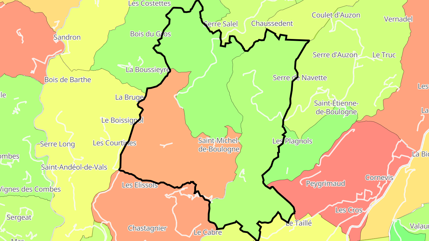 Carte des prix de l'immobilier Saint-Michel-de-Boulogne