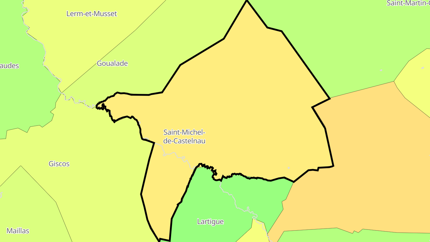 Carte des prix de l'immobilier Saint-Michel-de-Castelnau