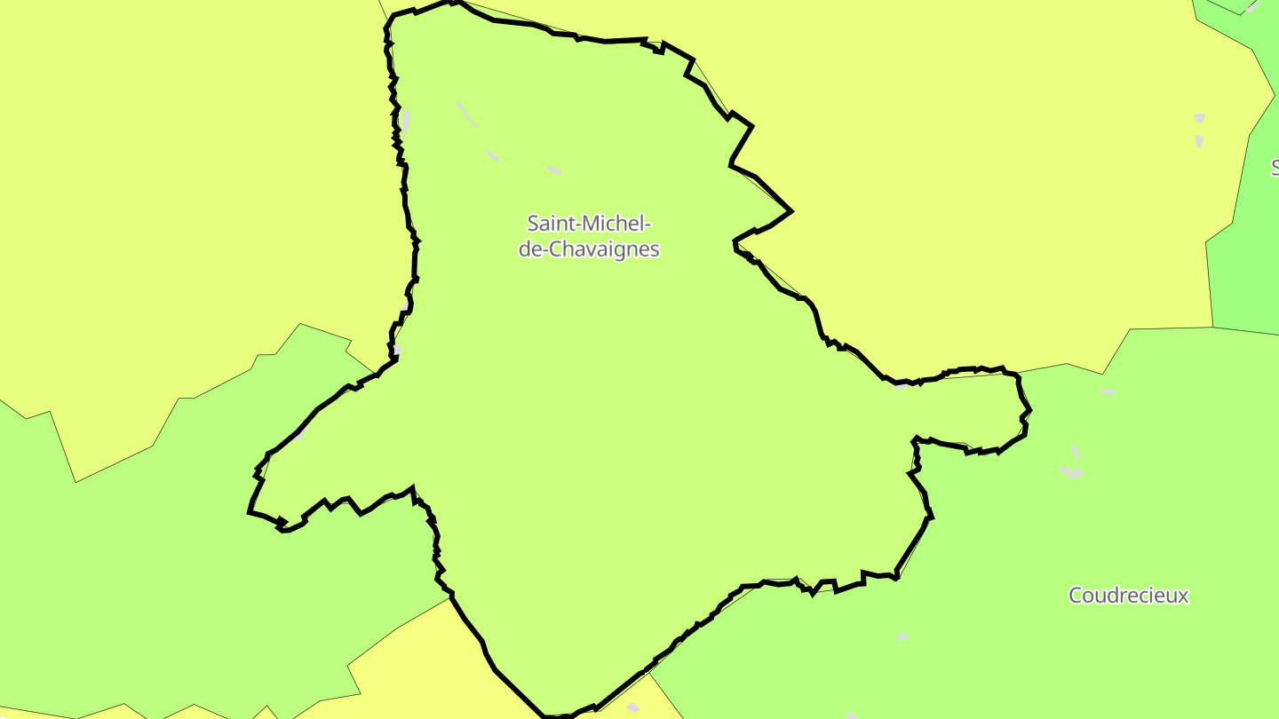 Carte des prix de l'immobilier Saint-Michel-de-Chavaignes