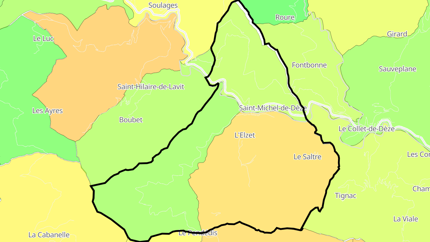 Carte des prix de l'immobilier Saint-Michel-de-Dèze