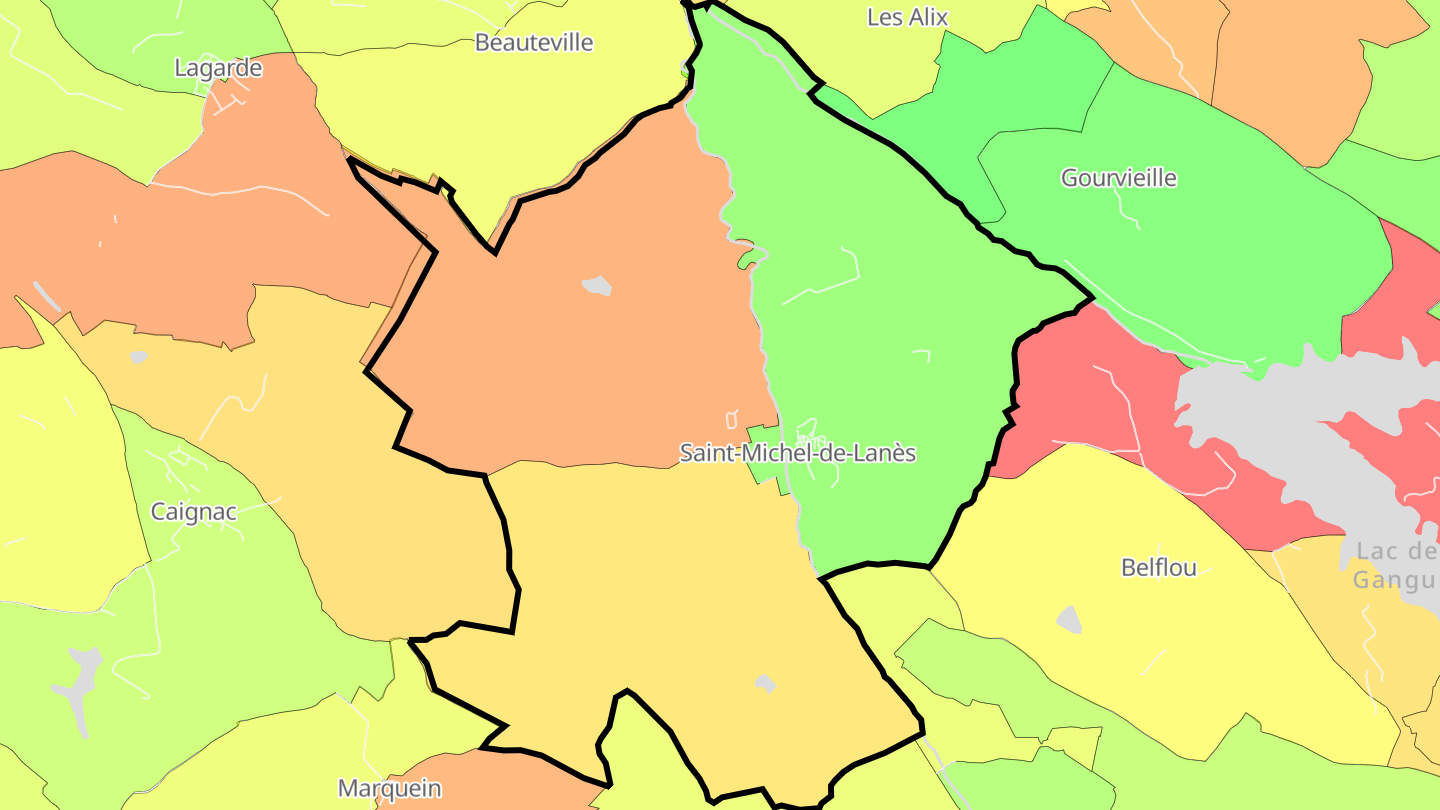 Carte des prix de l'immobilier Saint-Michel-de-Lanès