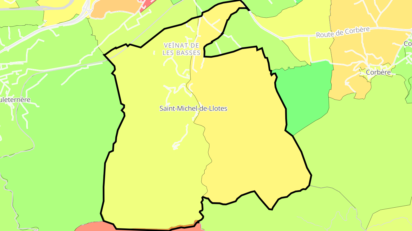 Carte des prix de l'immobilier Saint-Michel-de-Llotes