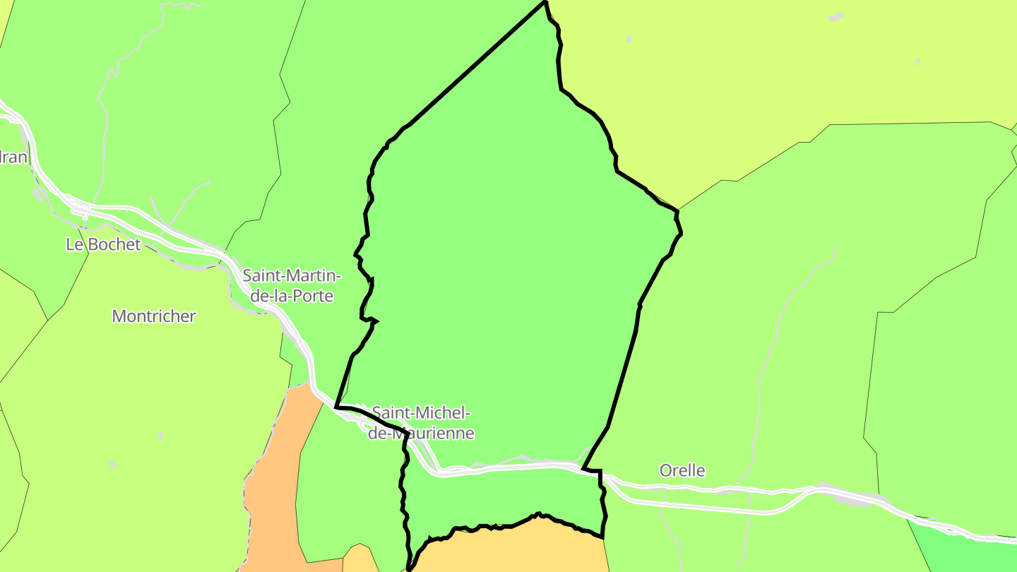Carte des prix de l'immobilier Saint-Michel-de-Maurienne