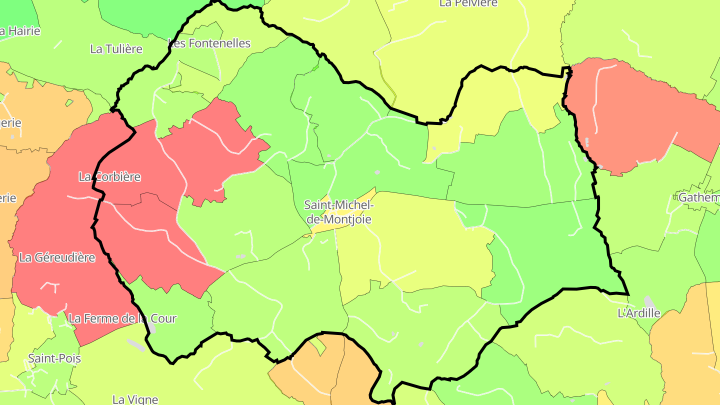Carte des prix de l'immobilier Saint-Michel-de-Montjoie